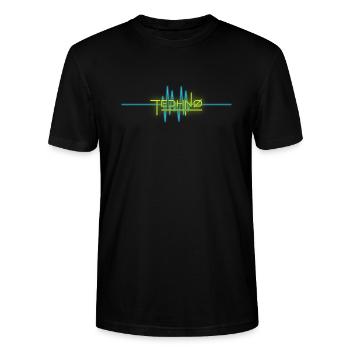 Techno - musique - T-shirt bio CRAFTER Stanley Stella Unisexe - noir - Devant - Alina (178cm) & Michal (187cm)