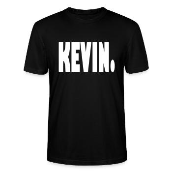 kevin-Name, Vorname, Geburtsname - Stanley/Stella Unisex Bio-T-Shirt CRAFTER - Schwarz - Vorne - Alina (178cm) & Michal (187cm)
