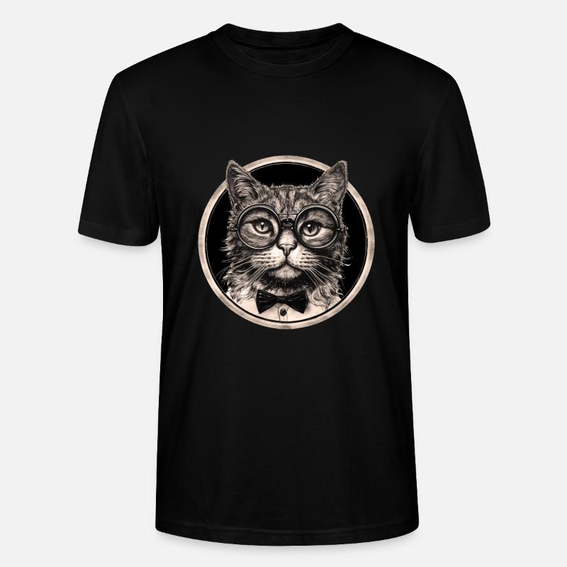 Steampunk Katze - Stanley/Stella Unisex Bio-T-Shirt CRAFTER - Schwarz