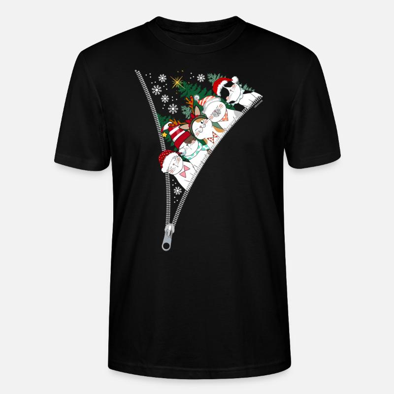 Noel fermeture éclair chats - T-shirt bio CRAFTER Stanley Stella Unisexe - noir