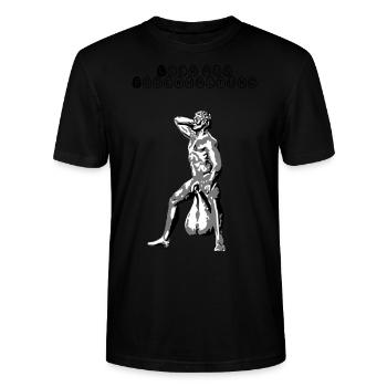 Eier aus Bodenhaltung - Stanley/Stella Unisex Bio-T-Shirt CRAFTER - Schwarz - Vorne - Alina (178cm) & Michal (187cm)