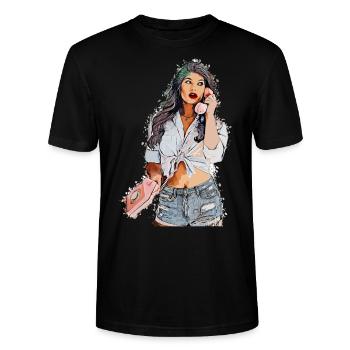 Sexy Woman - Stanley/Stella CRAFTER Unisex Organic T-Shirt - black - Front - Alina (178cm) & Michal (187cm)