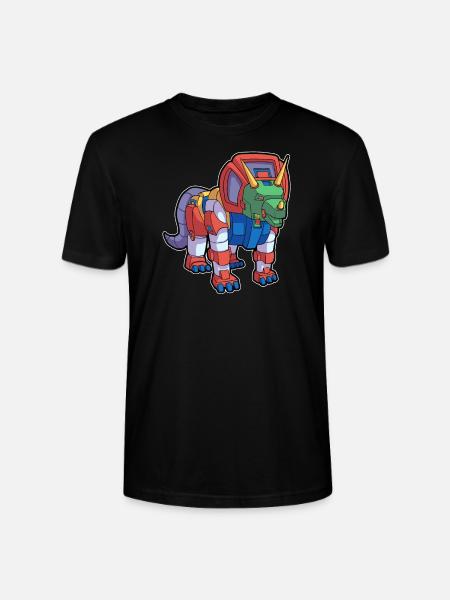 Triceratops robot dinosaur - Stanley Stella CRAFTER unisex økologisk-T-shirt - sort