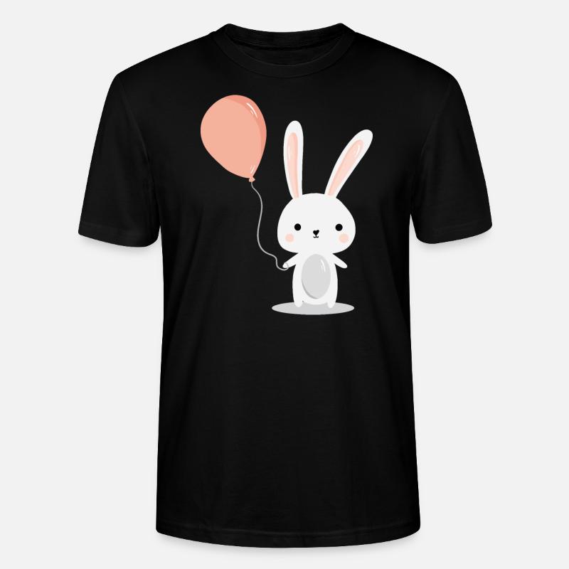 Bunny jouant à la montgolfière - T-shirt bio CRAFTER Stanley Stella Unisexe - noir