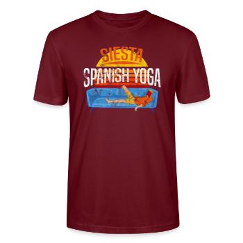 Siesta Spanish Yoga - T-shirt bio CRAFTER Stanley Stella Unisexe - bordeaux - Devant - Alina (178cm) & Michal (187cm)
