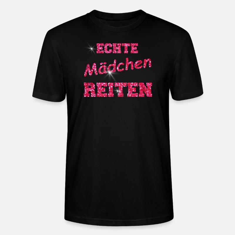 ECHTE MAeDCHEN reiten GLITZER - Stanley/Stella Unisex Bio-T-Shirt CRAFTER - Schwarz