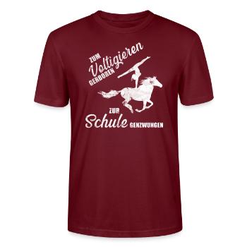 Voltigieren - Stanley/Stella Unisex Bio-T-Shirt CRAFTER - Burgunderrot - Vorne - Alina (178cm) & Michal (187cm)