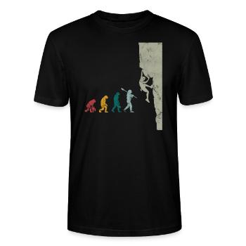 Bouldering Evolution Vintage Bergbeklimmen Klimmen - Stanley/Stella Uniseks bio-T-shirt CRAFTER - zwart - Voor - Alina (178cm) & Michal (187cm)