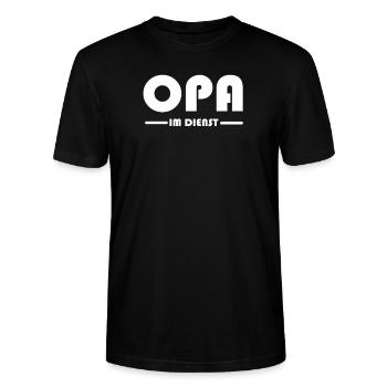 Opa im Dienst - Stanley/Stella Unisex Bio-T-Shirt CRAFTER - Schwarz - Vorne - Alina (178cm) & Michal (187cm)