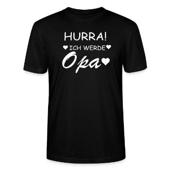 Hurra ich werde Opa - Stanley/Stella Unisex Bio-T-Shirt CRAFTER - Schwarz - Vorne - Alina (178cm) & Michal (187cm)