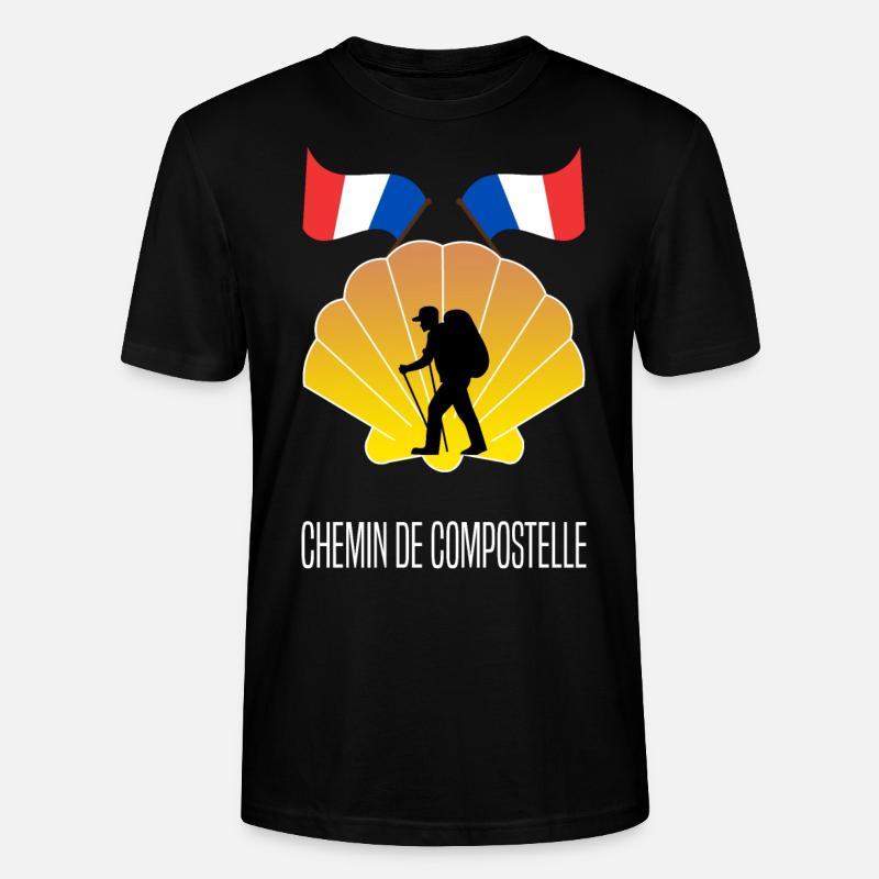 Randonnée chemin de Compostelle - T-shirt bio CRAFTER Stanley Stella Unisexe - noir