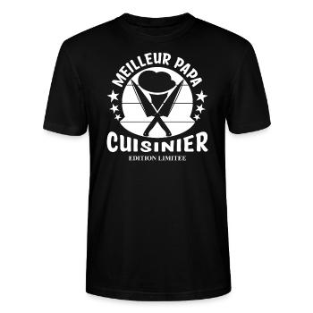 Papa cuisinier - T-shirt bio CRAFTER Stanley Stella Unisexe - noir - Devant - Alina (178cm) & Michal (187cm)