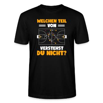 Basketball Coach Trainer Spruch Basketballer - Stanley/Stella Unisex Bio-T-Shirt CRAFTER - Schwarz - Vorne - Alina (178cm) & Michal (187cm)