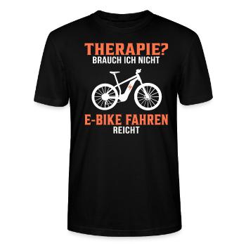 E-Bike Fahrer Elektrofahrrad E-Biker Spruch lustig - Stanley/Stella Unisex Bio-T-Shirt CRAFTER - Schwarz - Vorne - Alina (178cm) & Michal (187cm)