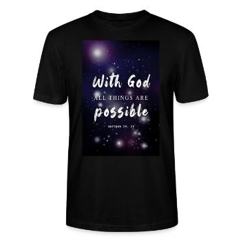 God bible quotes - Stanley/Stella Unisex Bio-T-Shirt CRAFTER - Schwarz - Vorne - Alina (178cm) & Michal (187cm)