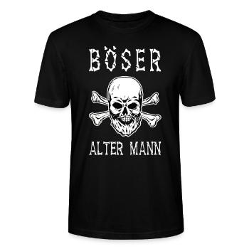 Böser alter Mann - Stanley/Stella Unisex Bio-T-Shirt CRAFTER - Schwarz - Vorne - Alina (178cm) & Michal (187cm)