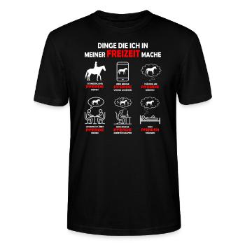 Dinge die ich in meiner Freizeit mache Pferd - Stanley/Stella Unisex Bio-T-Shirt CRAFTER - Schwarz - Vorne - Alina (178cm) & Michal (187cm)