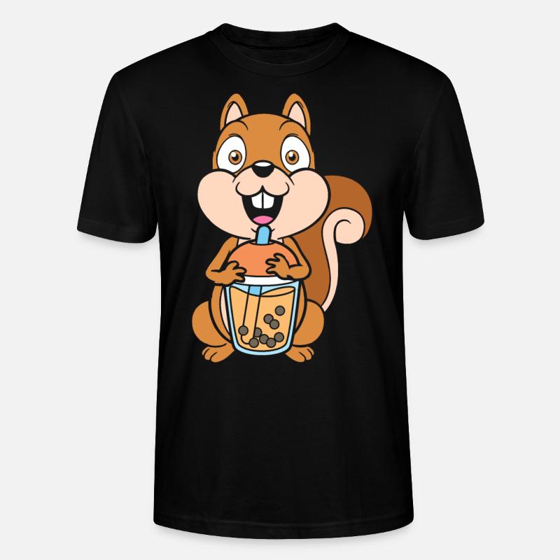 Bubble Tea Eichhörnchen - Stanley/Stella Unisex Bio-T-Shirt CRAFTER - Schwarz