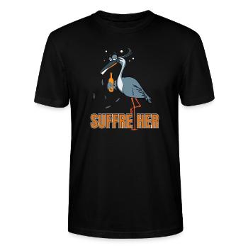 Suffreiher Bier Alkohol Saufen Party Feiern Vogel - Stanley/Stella Unisex Bio-T-Shirt CRAFTER - Schwarz - Vorne - Alina (178cm) & Michal (187cm)