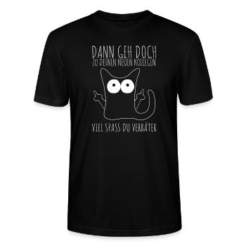 Dann geh doch zu deinen neuen Kollegen Jobwechsel - Stanley/Stella Unisex Bio-T-Shirt CRAFTER - Schwarz - Vorne - Alina (178cm) & Michal (187cm)
