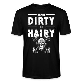 Monkey Primat Schimpanse Zoo - Stanley/Stella Unisex Bio-T-Shirt CRAFTER - Schwarz - Vorne - Alina (178cm) & Michal (187cm)