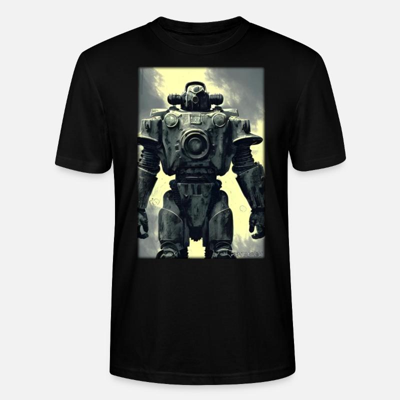 Kampfbot Roboter Supersoldat Maschine Krieger - Stanley/Stella Unisex Bio-T-Shirt CRAFTER - Schwarz