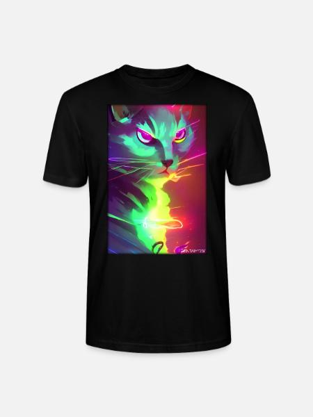 Space Cyber Cat Future Pet Cat Love - Stanley Stella CRAFTER unisex økologisk-T-shirt - sort