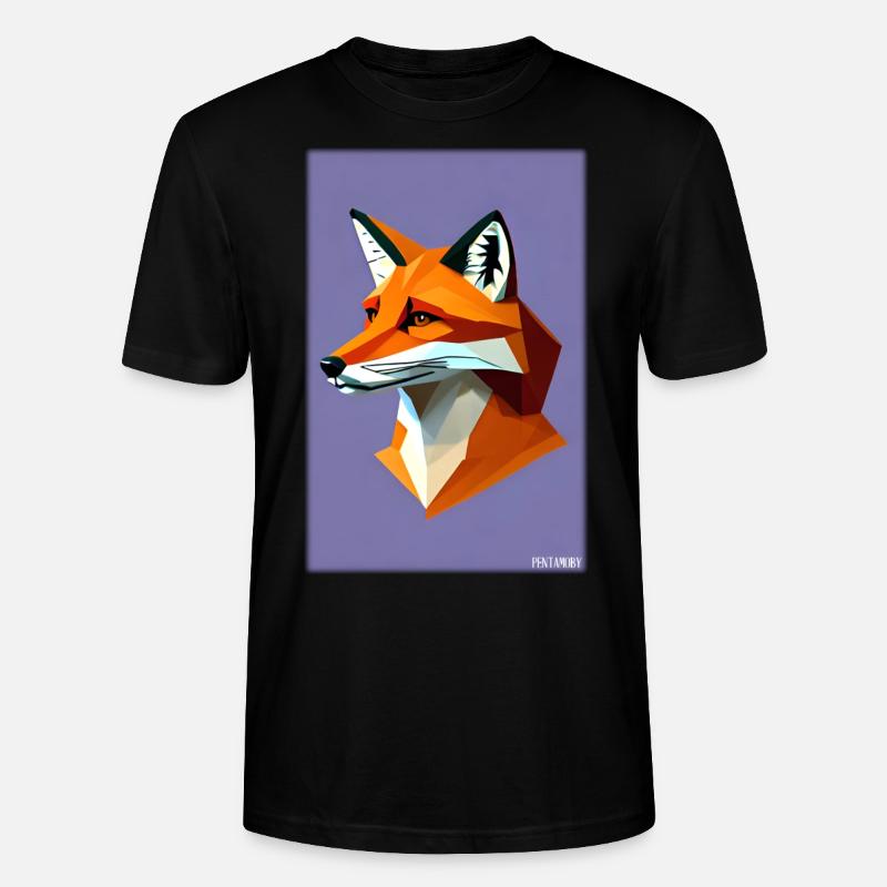 Fuchs Polygon Waldbewohner Waldtier Wildnis Tier - Stanley/Stella Unisex Bio-T-Shirt CRAFTER - Schwarz