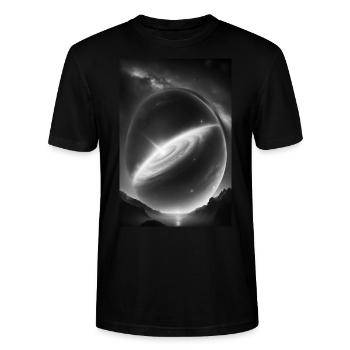 Schwarz Weisse Galaxie - Stanley/Stella Unisex Bio-T-Shirt CRAFTER - Schwarz - Vorne - Alina (178cm) & Michal (187cm)
