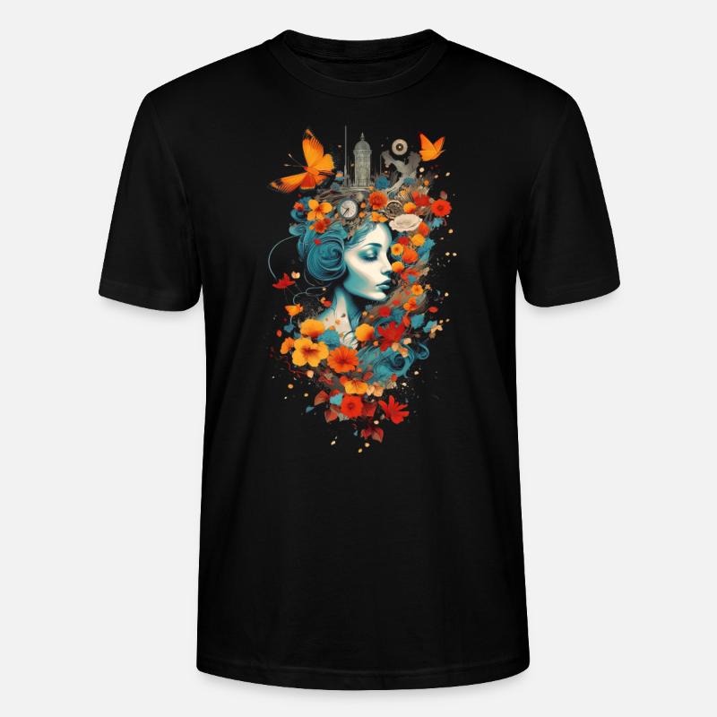 Blumen - Stanley/Stella Unisex Bio-T-Shirt CRAFTER - Schwarz