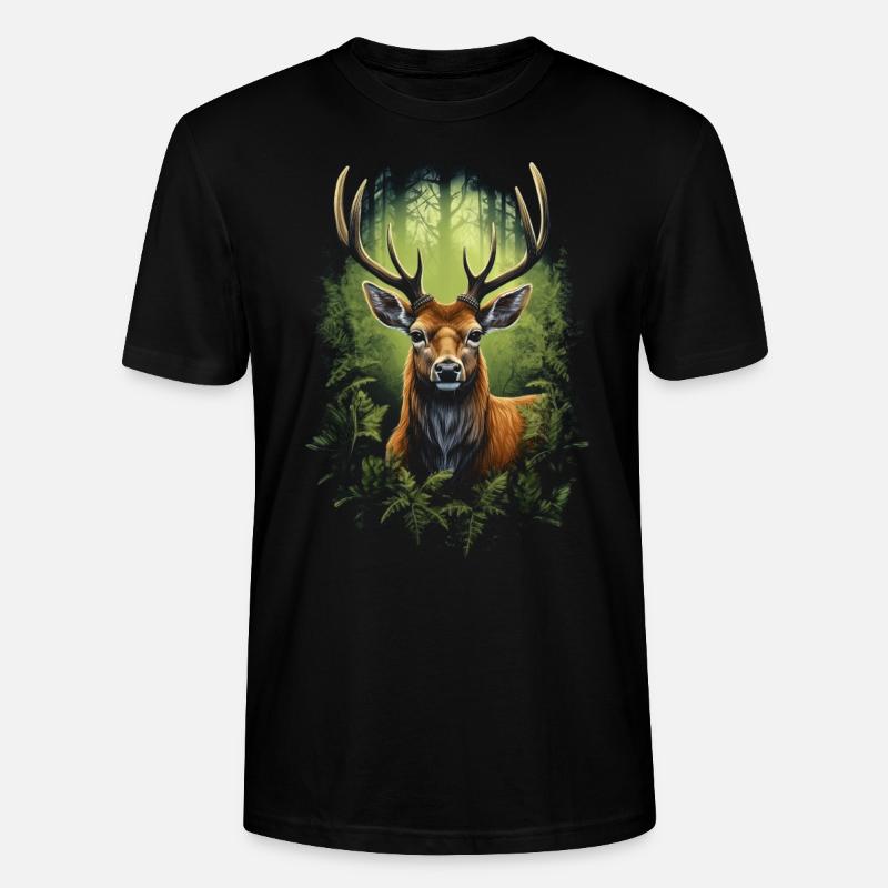 Hirsch - Stanley/Stella Unisex Bio-T-Shirt CRAFTER - Schwarz