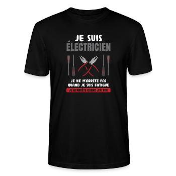 Électricien Dire Drôle De Technicien Électronique - T-shirt bio CRAFTER Stanley Stella Unisexe - noir - Devant - Alina (178cm) & Michal (187cm)