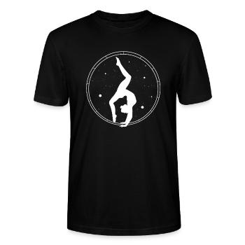 Turnen Rhönrad Gymnsatik Turntrainer Sportverein T - Stanley/Stella Unisex Bio-T-Shirt CRAFTER - Schwarz - Vorne - Alina (178cm) & Michal (187cm)