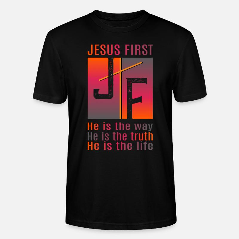 Jesus first - Stanley/Stella Unisex Bio-T-Shirt CRAFTER - Schwarz