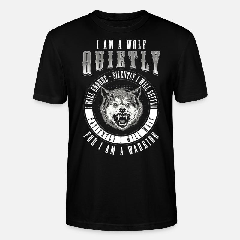 Wolf Nordisch Mond - Stanley/Stella Unisex Bio-T-Shirt CRAFTER - Schwarz