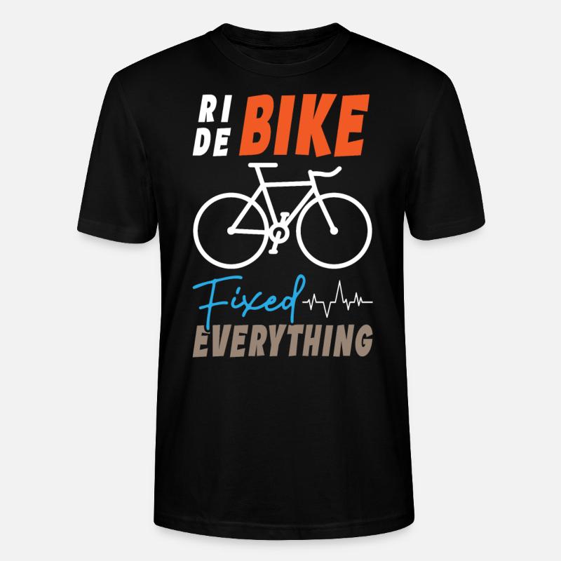 Ride Bike Fixed Everything - Stanley/Stella CRAFTER Unisex Organic T-Shirt - black