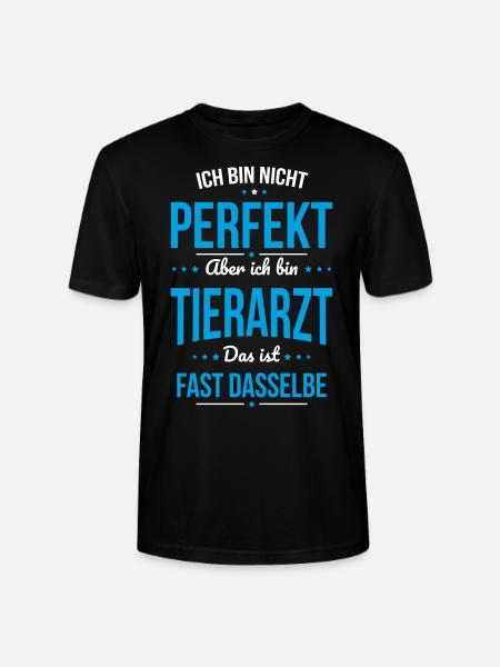 Ich bin nicht perfekt aber ich bin Tierarzt - Stanley/Stella Unisex Bio-T-Shirt CRAFTER - Schwarz