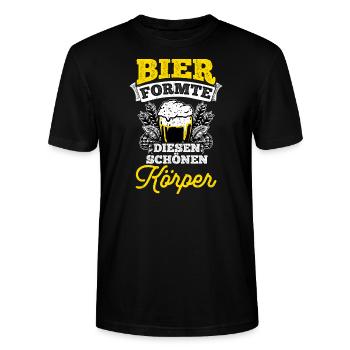 Bier Formte Diesen Schönen Körper Saufen Party Bie - Stanley/Stella Unisex Bio-T-Shirt CRAFTER - Schwarz - Vorne - Alina (178cm) & Michal (187cm)