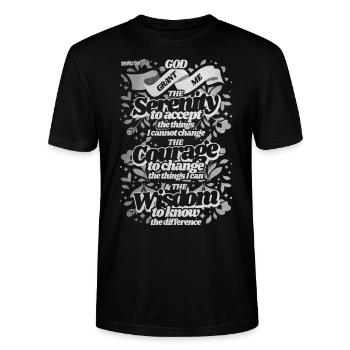 The Serenity Prayer - Stanley/Stella CRAFTER Unisex Organic T-Shirt - black - Front - Alina (178cm) & Michal (187cm)