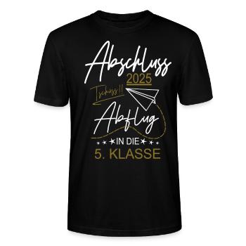 Abschluss 2025 Grundschule - Stanley/Stella Unisex Bio-T-Shirt CRAFTER - Schwarz - Vorne - Alina (178cm) & Michal (187cm)