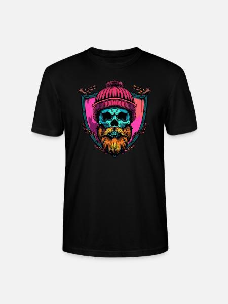Lumberjack Skeleton - Stanley/Stella CRAFTER Unisex Organic T-Shirt - black