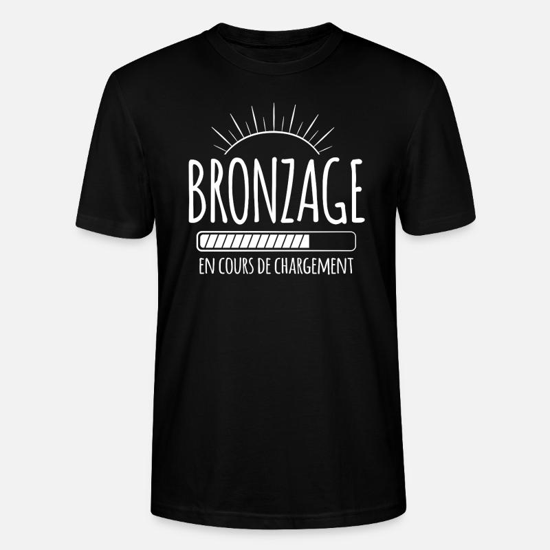 Tan Loading, Summer, Vacation, French - Stanley/Stella CRAFTER Unisex Organic T-Shirt - black