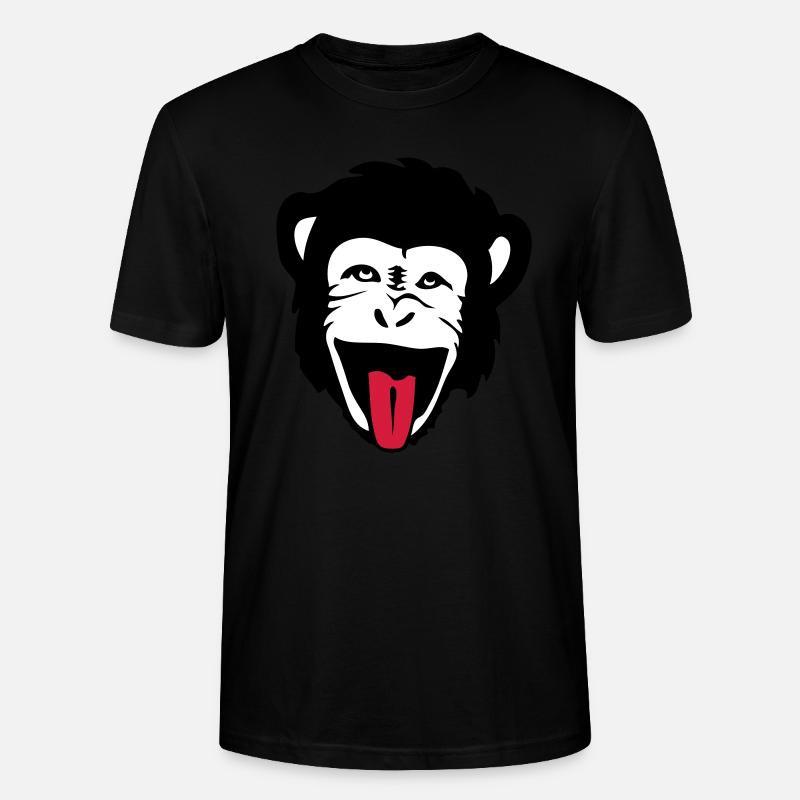 singe gorille monkey tete1 - T-shirt bio CRAFTER Stanley Stella Unisexe - noir