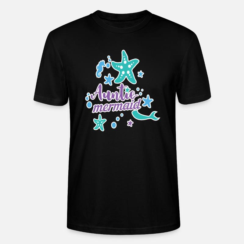 Auntie Mermaid - Stanley/Stella CRAFTER Unisex Organic T-Shirt - black