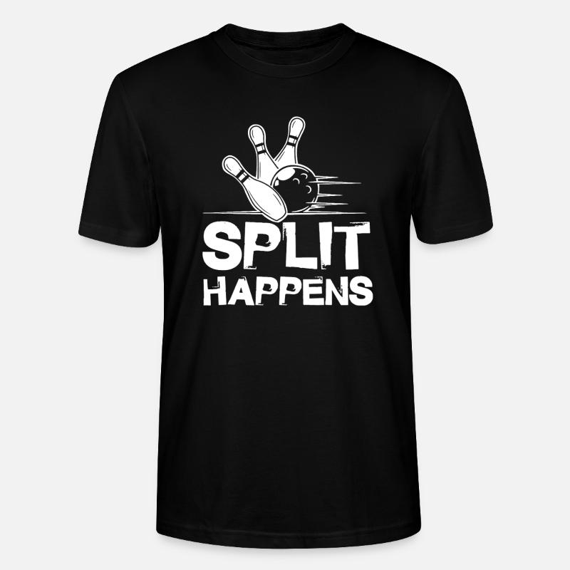 Bowling Split Happens - Stanley/Stella CRAFTER Unisex Organic T-Shirt - black