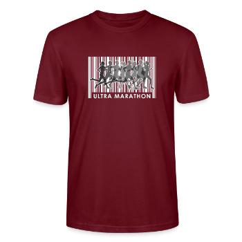 Ultramarathon 100 kilomètres Ultrarunning - T-shirt bio CRAFTER Stanley Stella Unisexe - bordeaux - Devant - Alina (178cm) & Michal (187cm)