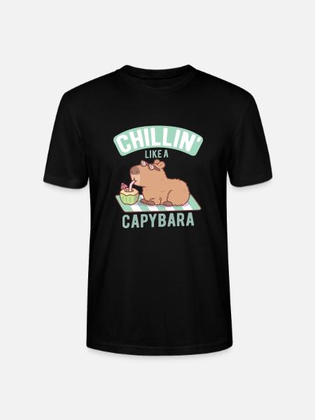 Chillin Like A Capybara Funny - Stanley/Stella CRAFTER Unisex Organic T-Shirt - black