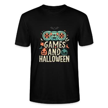 Spiele und Halloween - Eine gruselige Kombination - Stanley/Stella Unisex Bio-T-Shirt CRAFTER - Schwarz - Vorne - Alina (178cm) & Michal (187cm)