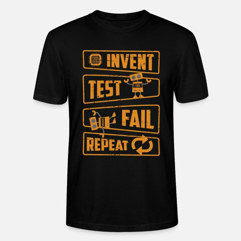 Erfinde Teste Scheitere Wiederhole - Stanley/Stella Unisex Bio-T-Shirt CRAFTER - Schwarz