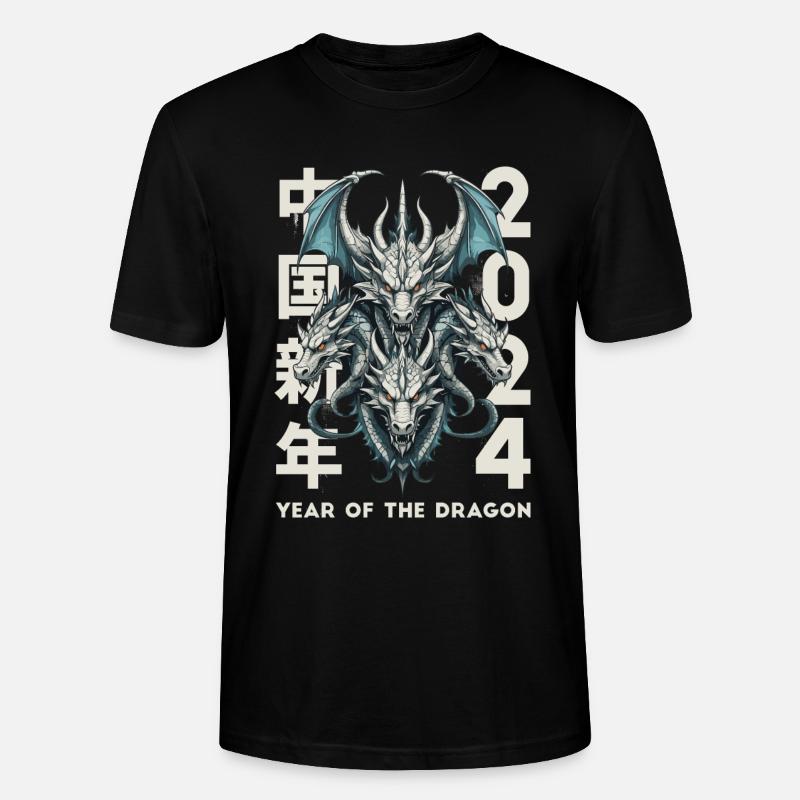 Chinesische Drachen - Stanley/Stella Unisex Bio-T-Shirt CRAFTER - Schwarz